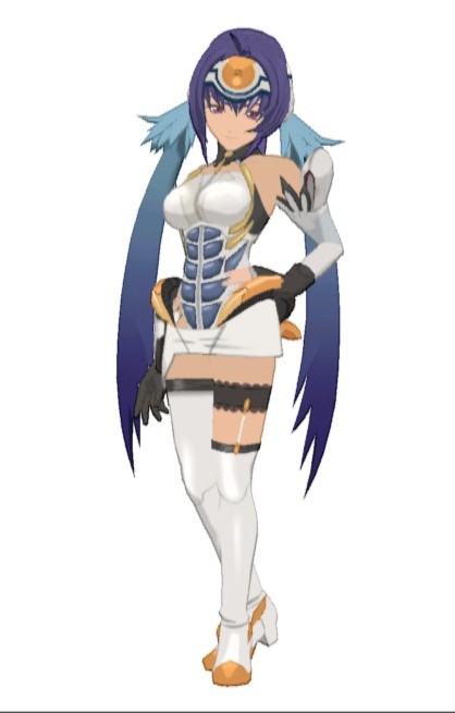 Judith dressing up as KOS-MOS